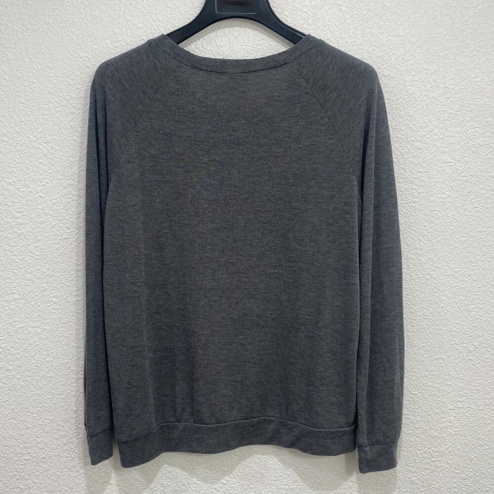 Disney Mickey Mouse Sequin Pullover Sweatshirt Heather Gray Size Large - Picture 3 of 6